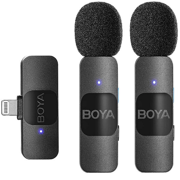 Microfone de Lapela sem fio Boya BY-V2 para iPhone até Versão 14