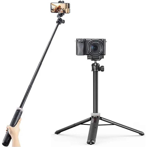 Mini Tripé 3 em 1 Greika WT-N08 para Celular e Câmera