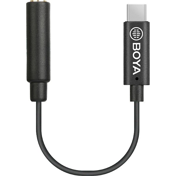 Cabo Adaptador BOYA BY-K9 conversor de P2 TRRS para USB-C