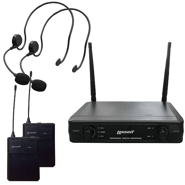 Microfone Headset Sem Fio Duplo Lexsen LM502-HH Dual Channel