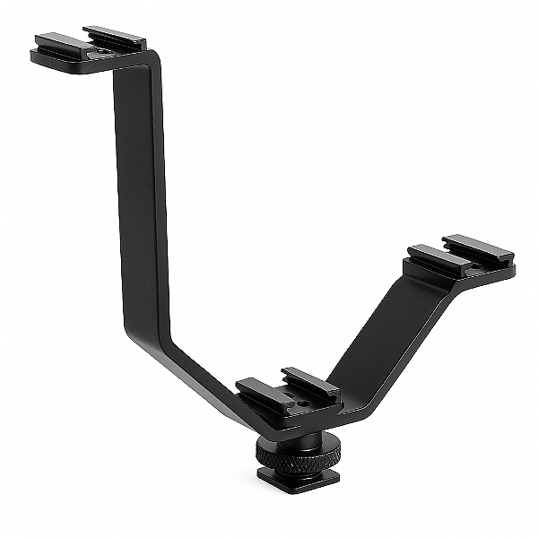 Suporte Manopla Tipo V com 3 Sapatas para Led, Flash e Microfone - Greika FBVL