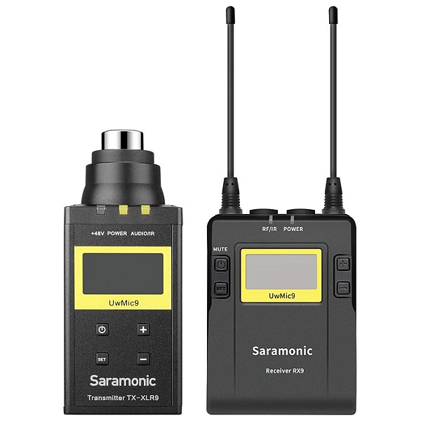 Sistema sem fio UHF Saramonic UwMic9 - Conjunto RX9 e TX-XLR9 para Microfone