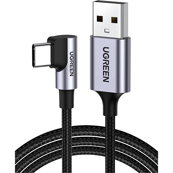 Cabo de Carregamento e Dados USB-A para USB-C de 90 graus 3A 480Mbps - Ugreen US284