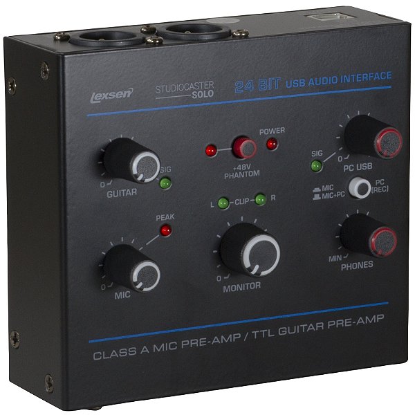 Interface de Áudio USB 24 Bits - Lexsen Studiocaster Solo