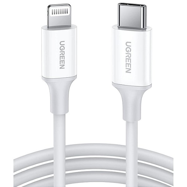 Cabo Ugreen Lightning para USB-C 3A para iPhone até Versão 14 - US171 / 10493