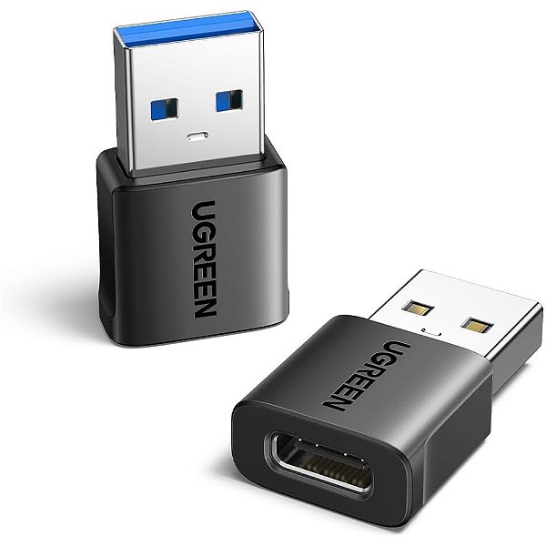 Adaptador USB-C para USB-A OTG de 10Gbps 3A 18W - Pacote com 2 unidades - Ugreen US701