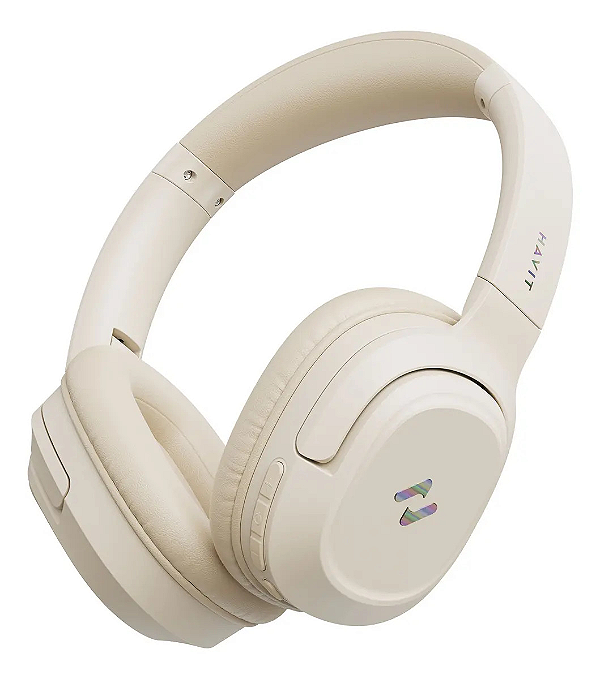 Headphone Bluetooth com Cancelamento Ativo de Ruído ANC - Havit H612BT Pro - Bege