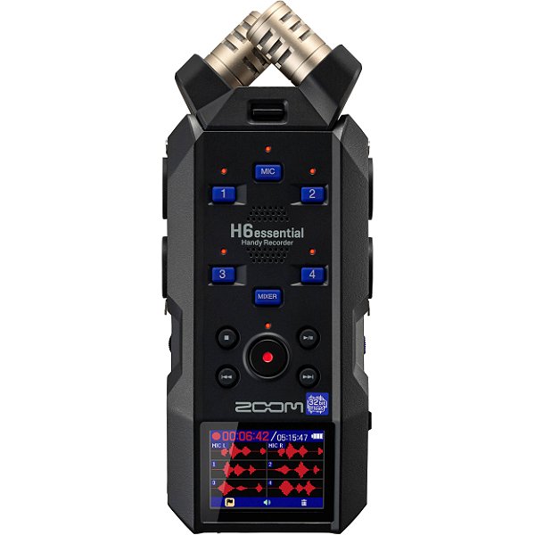 Gravador de Áudio Portátil de 6 Canais e 32-Bit Flutuante - Zoom H6 Essential