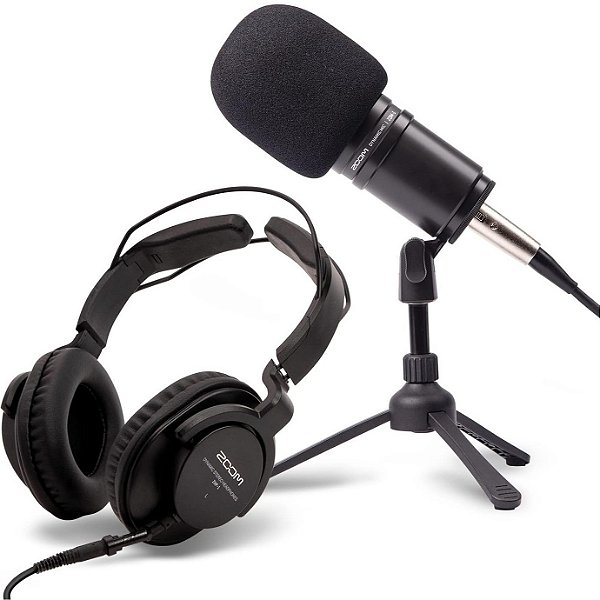 Kit de Microfone para Podcast com Fone de Ouvido - Zoom ZDM-1PMP