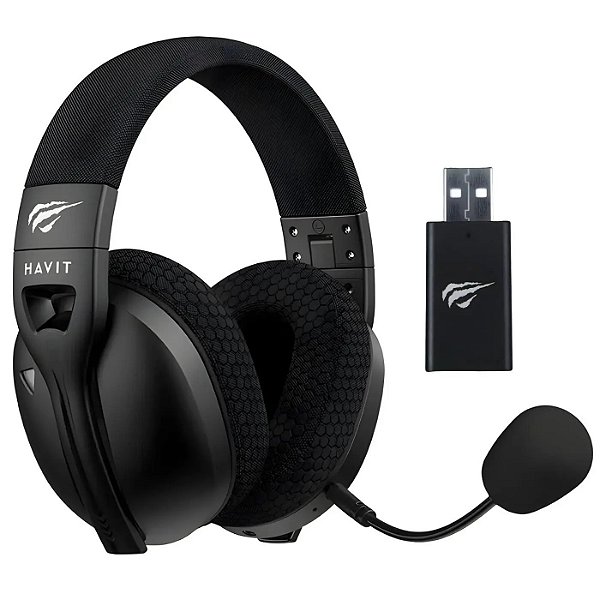 Headset Gamer Tri-Mode Multiplataforma com Drivers de 50mm Bluetooth Wireless P3 3,5mm - Havit Fuxi-H5