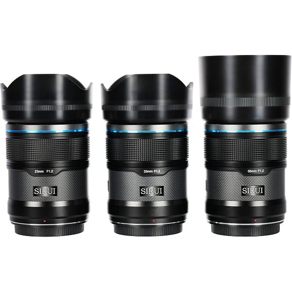 Kit com 3 Lentes Sirui Sniper 23mm; 33mm; 56mm F/1.2 Auto Foco STM para Sony E-Mount