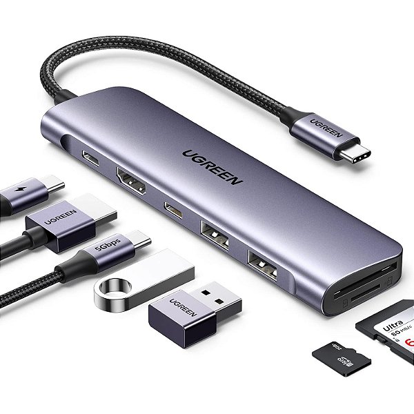 HUB Adaptador Multifuncional USB-C 7 em 1 - Ugreen CM195 15214