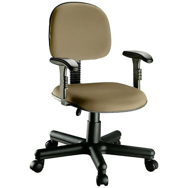 Cadeira Secretária Giratória com Braço Regulável Vinil - Kuka Sofa -  Cadeiras para Escritório