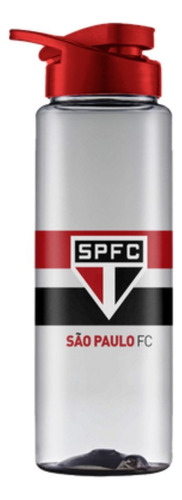 Garrafa Squeeze 750ml São Paulo Tricolor Academia Esporte Cor Transparente