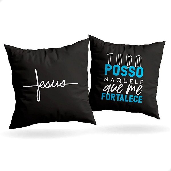 Almofada Jesus Decorativa Fé Mensagem Cristã Inspiradora