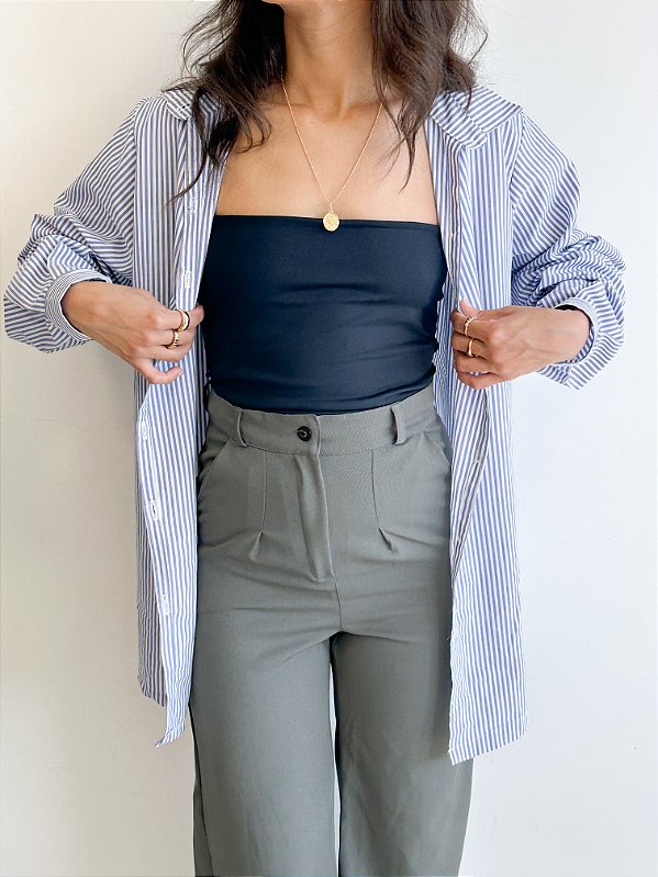Camisa Oversized Listrada