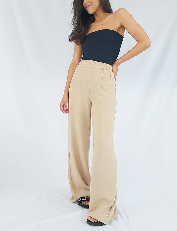 Calça Pantalona Duna Bege