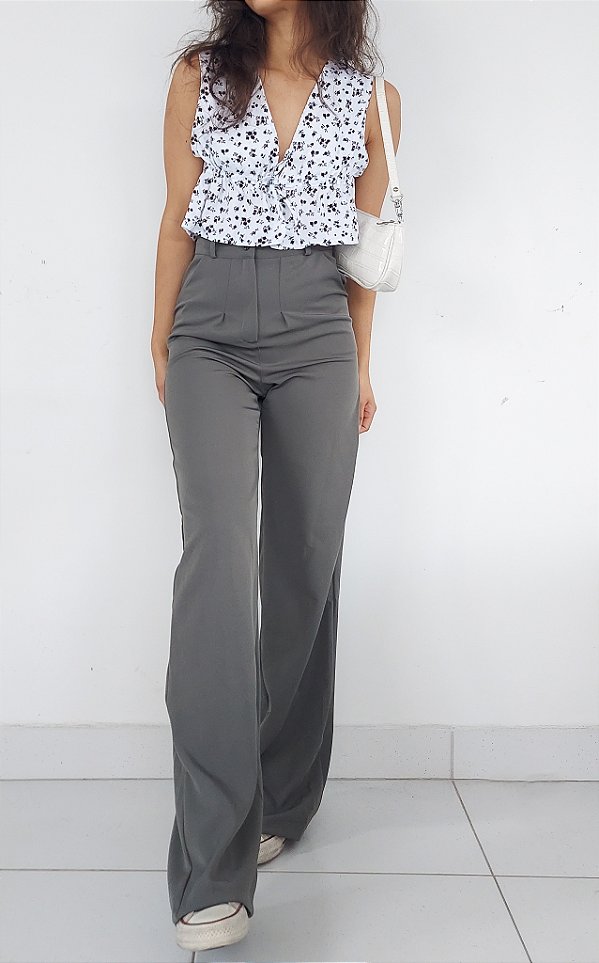 Calça Alfaiataria Row Cinza