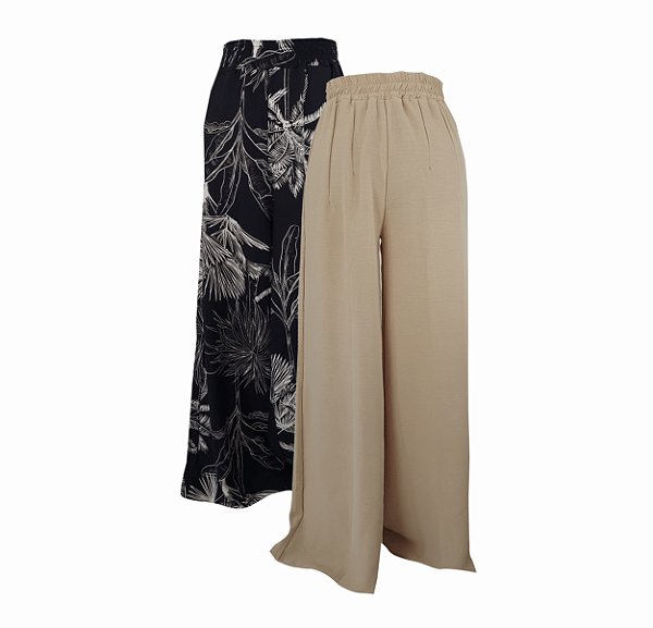 Kit 2 Calças Pantalonas Viscose