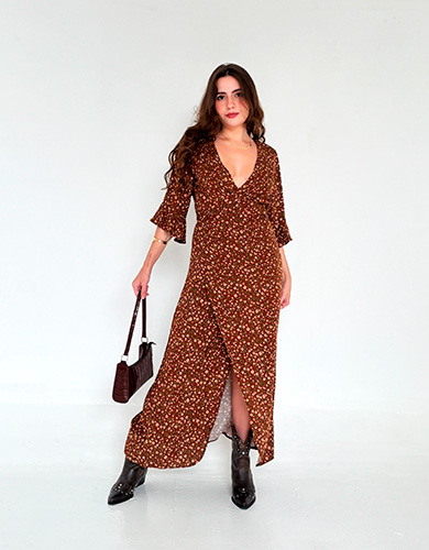 Vestido Dayse Envelope Marrom