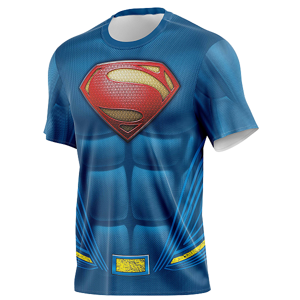 Camiseta Superman Super Herói Tecido Dryfit