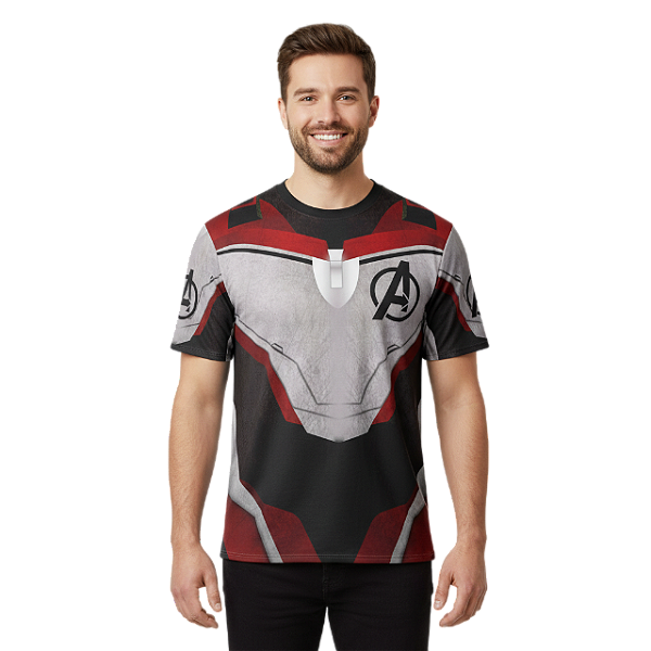 Camiseta Adulto Fantasia Vingadores Avengers Dryfit Estampa Total