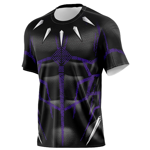 Camiseta Pantera Negra Super Herói Tecido Dryfit