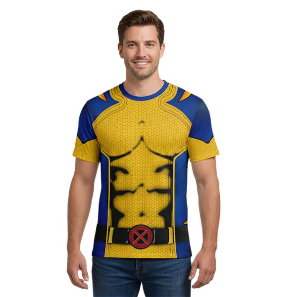 Camiseta Adulto Fantasia Wolverine Dryfit Estampa Total