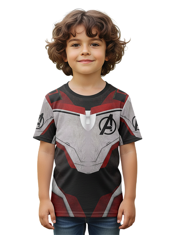 Camiseta Infantil Fantasia Vingadores Dryfit Estampa Total Cosplay