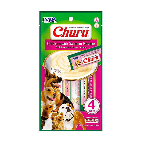 PETISCO CHURU FRANGO COM SALMÃO PARA CÃES 56g