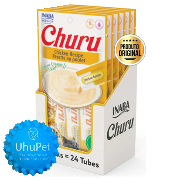 Kit com 6 Churu para Gatos Frango 56g (24 Tubos)