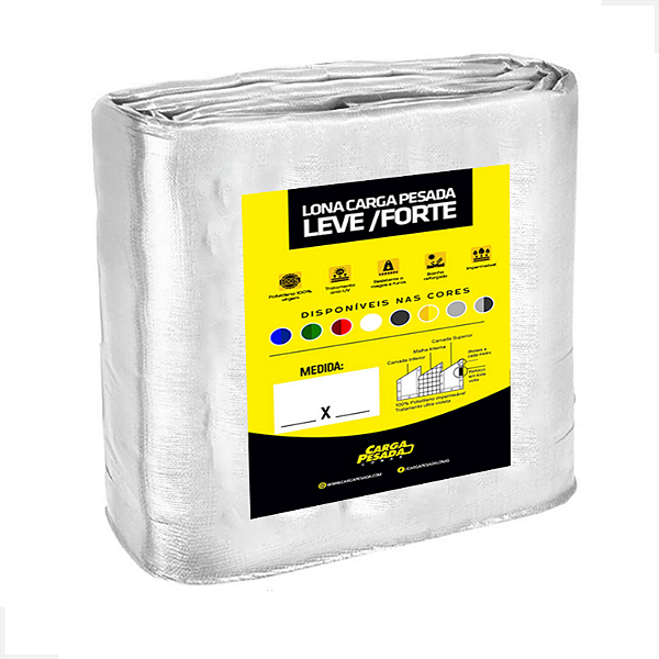 Lona Plástica Branca impermeável 300 Micras Multiuso 12x12