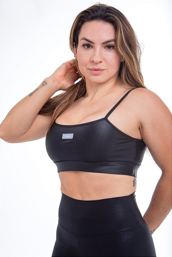 Top SNELL Slim Preto Brilhoso Energize