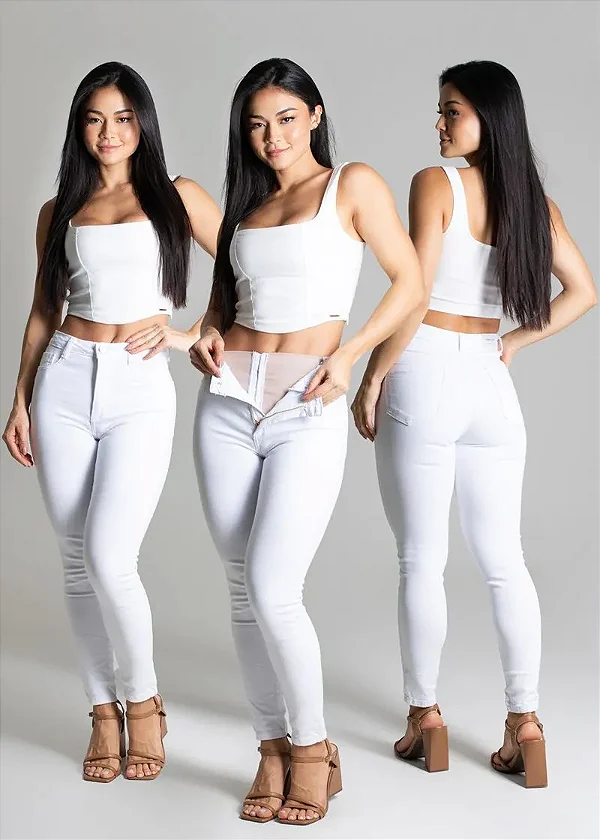 Calça Jeans Super Lipo Branco Sawary
