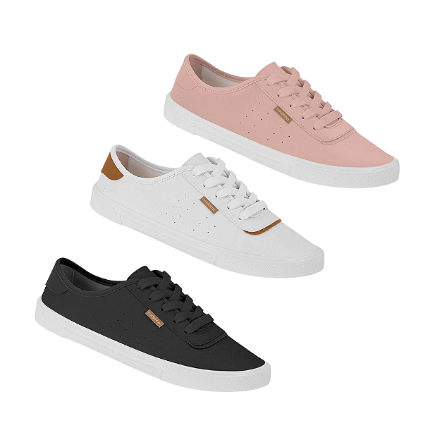 Tenis Casual Feminino Moleca Confortável Básico com detalhes