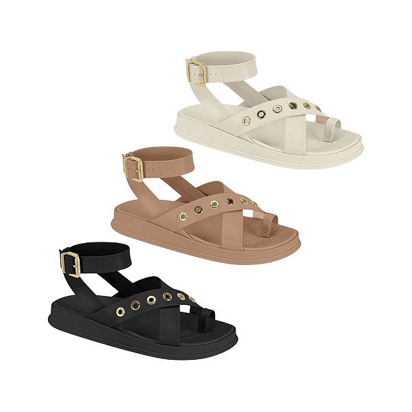 Sandália Papete com Tiras Entrelaçadas MOLECA