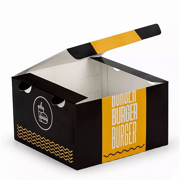Caixa Embalagem Lanche Hambúrguer Delivery - Grande - 50 Unidades