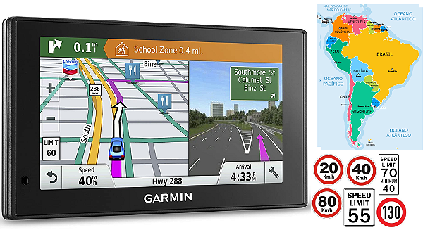 Gps Automotivo Garmin Drive 53 5 Polegadas Mapa Brasil e América do sul 2026