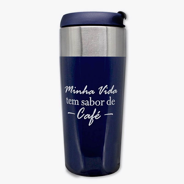 COPO VIAGEM SLIM - MINHA VIDA TEM SABOR DE CAFÉ
