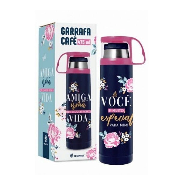 GARRAFA TÉRMICA COM CANECA - AMIGA IRMÃ