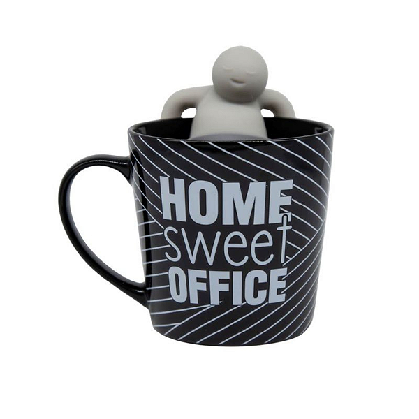 CANECA COM INFUSOR DE CHÁ - HOME SWEET OFFICE