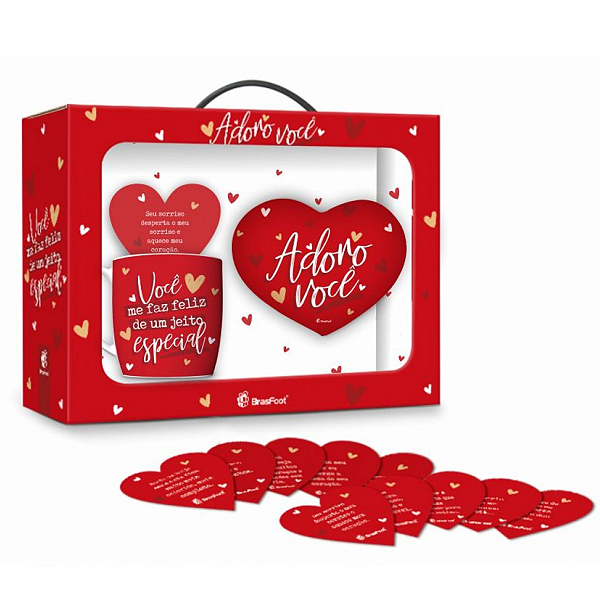 CANECA + ALMOFADA MINI - ADORO VOCÊ