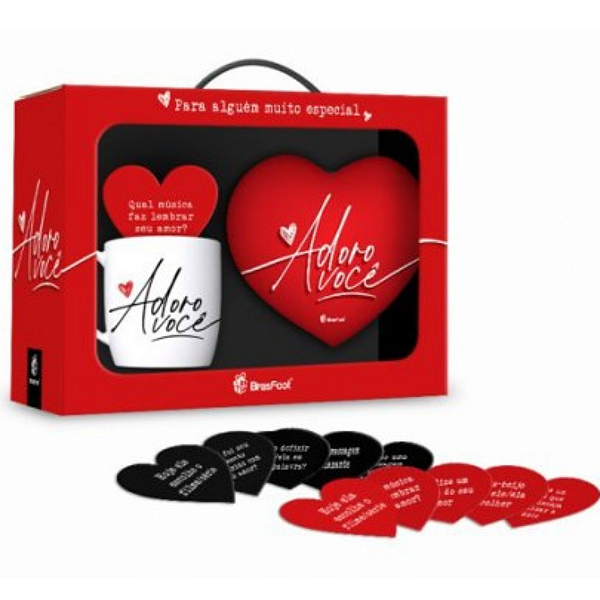 CANECA + ALMOFADA MINI - MEU CORAÇÃO É SEU