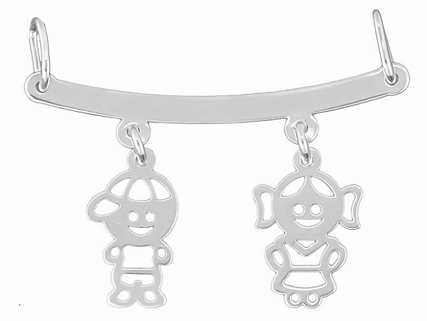 Pingente Canga Prata Legitima 925k Casal Menino Menina Pingente de Mãe