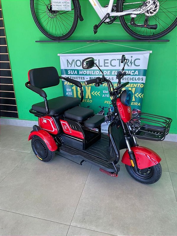 TRICICLO ELÉTRICO ZIG 600W/48V COR VERMELHO