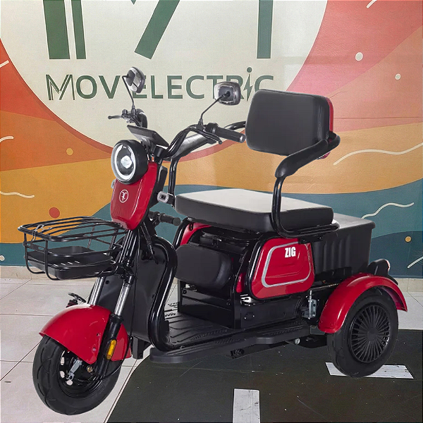 Triciclo Eletrico. Zig Eletrica Mobile 650w 48v COR:VERMELHO