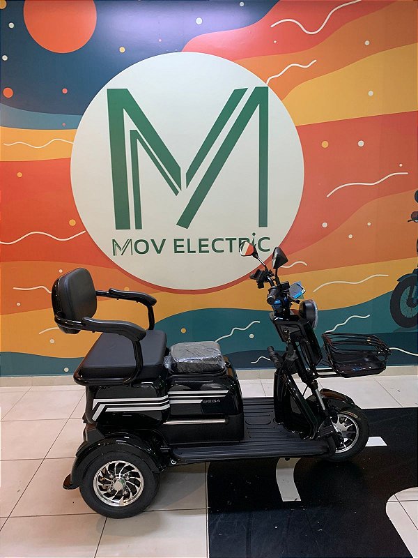 Triciclo Elétrico Wega 1000W Carrega Até 3 Pessoas