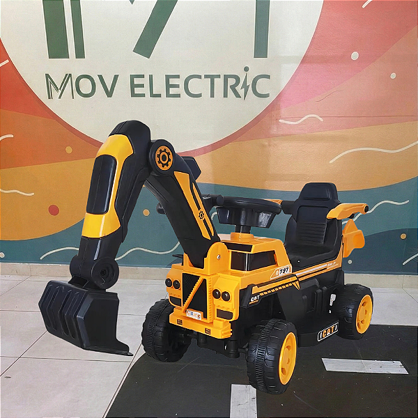 Carrinho Elétrico Infantil Trator Escavadeira Terra X1 6V USB LED