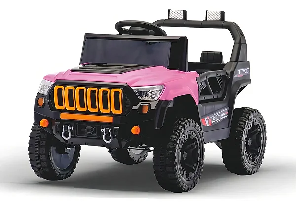 Carrinho Elétrico infantil Jipe Com Controle Remoto Titan Xr 12v Bang Toys Cor Rosa