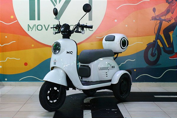 Triciclo Elétrico Mia 3 Lugares Com Bateria Removível